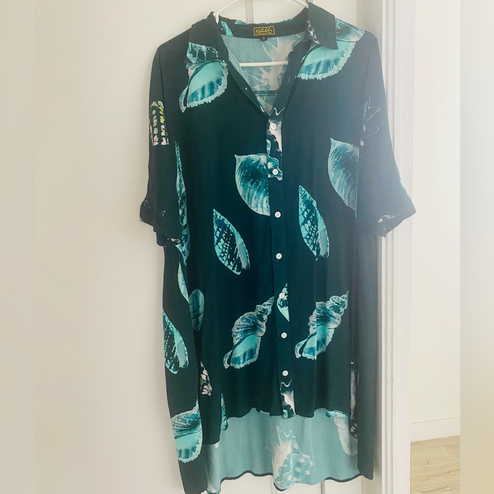 Kahulale’a Hawaii Dress -  Auli’i Teal Hawaiian Seashell